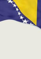 Leaflet design with flag of Bosnia and Herzegovina. Vector template.