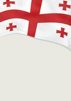 Leaflet design with flag of Georgia. Vector template.