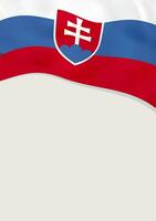 Leaflet design with flag of Slovakia. Vector template.