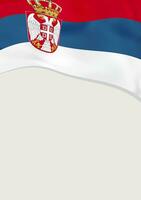 Leaflet design with flag of Serbia. Vector template.