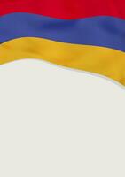 Leaflet design with flag of Armenia. Vector template.