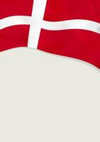 Leaflet design with flag of Denmark. Vector template.