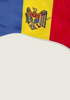 Leaflet design with flag of Moldova. Vector template.