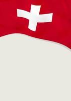 Leaflet design with flag of Switzerland. Vector template.