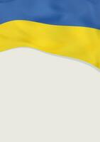 Leaflet design with flag of Ukraine. Vector template.