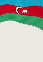 Leaflet design with flag of Azerbaijan. Vector template.