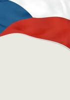 Leaflet design with flag of Czech Republic. Vector template.