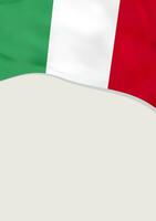 Leaflet design with flag of Italy. Vector template.