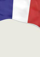 Leaflet design with flag of France. Vector template.