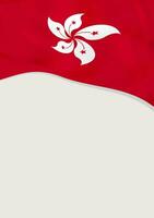 Leaflet design with flag of Hong Kong. Vector template.