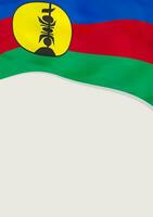 Leaflet design with flag of New Caledonia. Vector template.