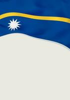 Leaflet design with flag of Nauru. Vector template.