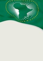 Leaflet design with flag of African Union. Vector template.