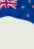 Leaflet design with flag of New Zealand. Vector template.