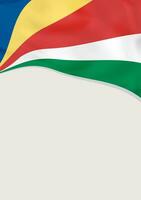 Leaflet design with flag of Seychelles. Vector template.