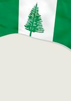 Leaflet design with flag of Norfolk Island. Vector template.