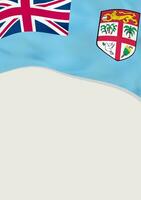 Leaflet design with flag of Fiji. Vector template.