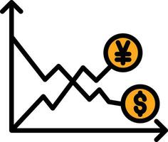 valores mercado volatilidad vector icono diseño