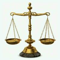 Vintage gold balance scale measure or law justice symbol. Lawyers day or world day of social justice concept by AI Generated photo