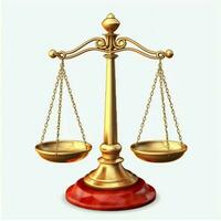 Clásico oro equilibrar escala medida o ley justicia símbolo. abogados día o mundo día de social justicia concepto por ai generado foto