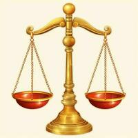 Vintage gold balance scale measure or law justice symbol. Lawyers day or world day of social justice concept by AI Generated photo