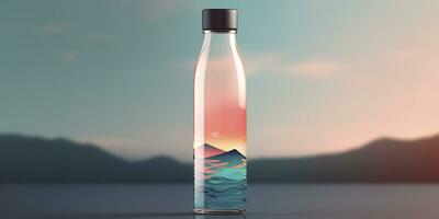 Water Bottle with beautiful background. Generative AI photo