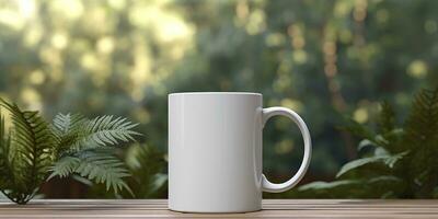 White Mug mockup. Generative AI photo