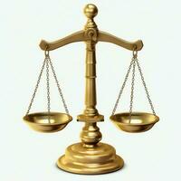 Vintage gold balance scale measure or law justice symbol. Lawyers day or world day of social justice concept by AI Generated photo