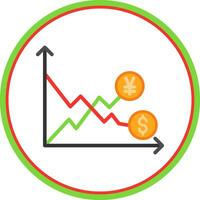 valores mercado volatilidad vector icono diseño