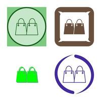 icono de vector de bolsas de compras únicas