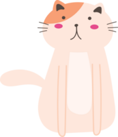 Cute cat cartoon on transparent background. png