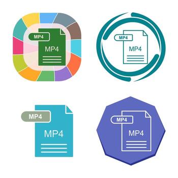 icono de vector de mp4