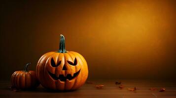 halloween pumpkin background template banner AI Generative photo