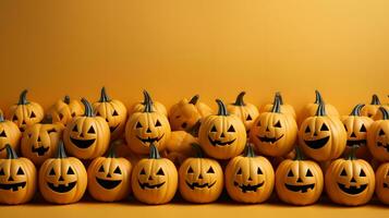 halloween pumpkin background template banner AI Generative photo