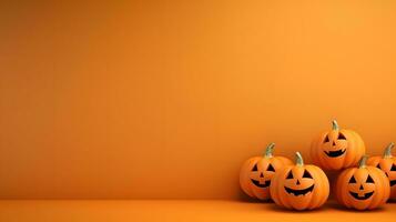 halloween pumpkin background template banner AI Generative photo