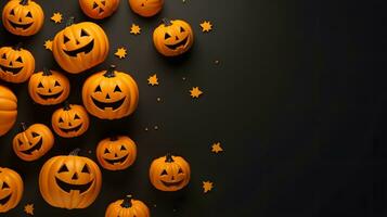 halloween pumpkin background template banner AI Generative photo