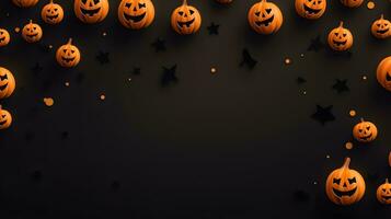 halloween pumpkin background template banner AI Generative photo