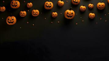 halloween pumpkin background template banner AI Generative photo