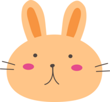 Cute rabbit cartoon on transparent background. png