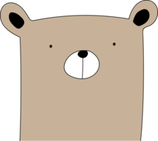 Cute bear cartoon on transparent background. png