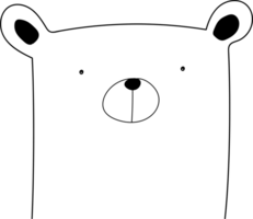 Cute bear cartoon on transparent background. png