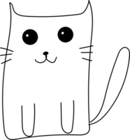 Cute cat cartoon on transparent background. png