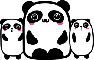 Cute panda cartoon on transparent background. png