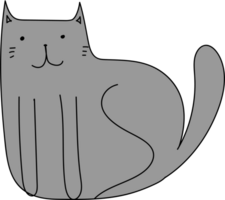 Cute cat cartoon on transparent background. png