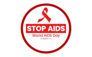 wereld AIDS dag. december 1e. lint met AIDS bewustzijn lintje. png