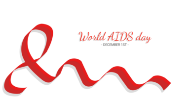 wereld AIDS dag. december 1e. lint met AIDS bewustzijn lintje. png