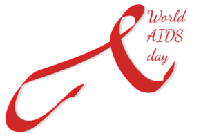 World AIDS day. December 1st. ribbon with aids awareness ribbon. png