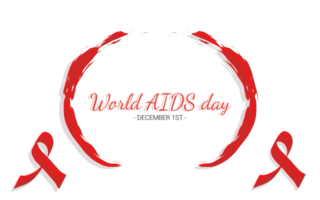 wereld AIDS dag. december 1e. lint met AIDS bewustzijn lintje. png