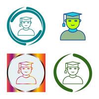 Unique Male Graduate Vector Icon