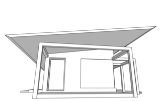hus arkitektonisk skiss 3d illustration png